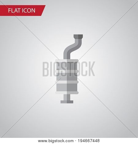 Isolated Muffler Flat Icon. Silencer Vector Element Can Be Used For Car, Silencer, Muffler Design Concept.