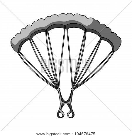 Parachuting.Extreme sport single icon in monochrome style vector symbol stock illustration .