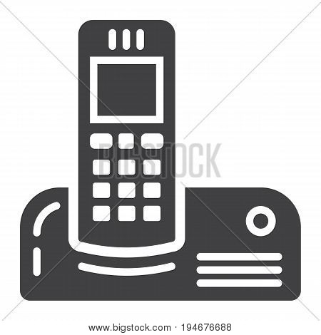Wireless telephone solid icon, household and appliance, vector graphics, a filled pattern on a white background, eps 10.