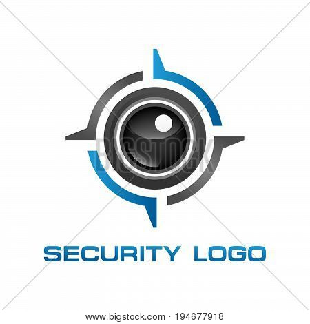 vector logo template concept illustration. Abstract human eye creative sign. Security technology and surveillance. Design element.