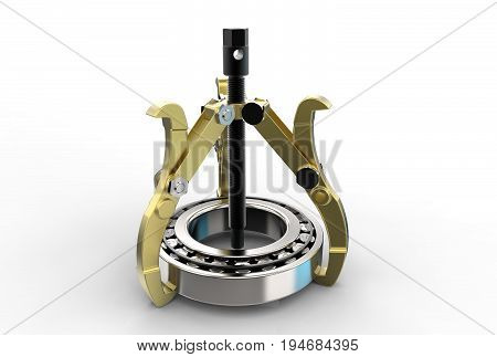 3d illustration of bearing puller isolated on white