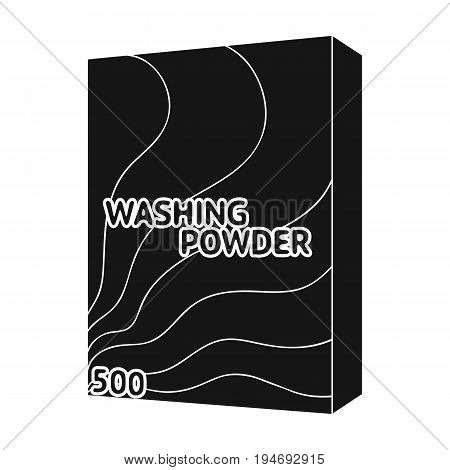 Washing powder. Dry cleaning single icon in black style vector symbol stock illustration .