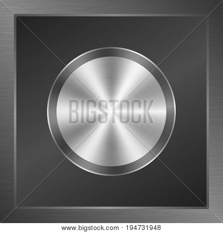 Polished metal button texture background, Vector Illustration