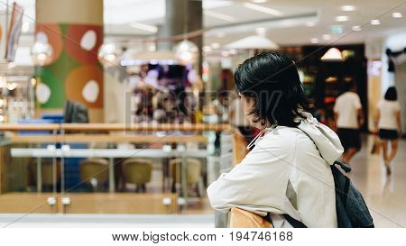 Asian Women 40S White Skin In Shopping Mall
