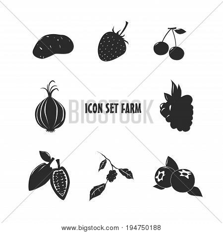 Icon Set Farm design web symbol fruit vegetable
