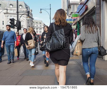 People In Oxford Street In London