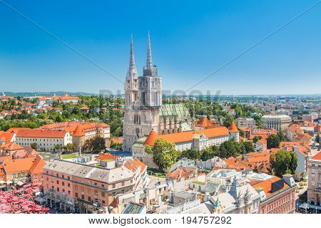 Kaptol and catholic cathedral in the center of Zagreb, Croatia