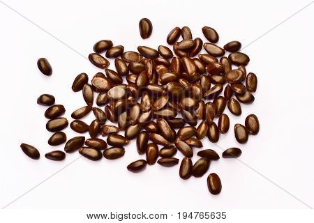 Heap Of Custard Apple Seeds Isolated On White Background