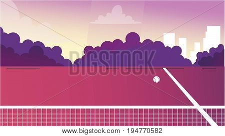 Digital Vector tennis court background for commercial character animation