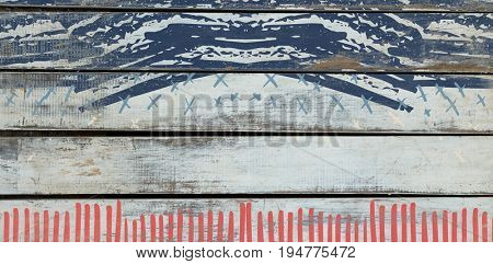 Digitally generated image of abstract pattern against wood background