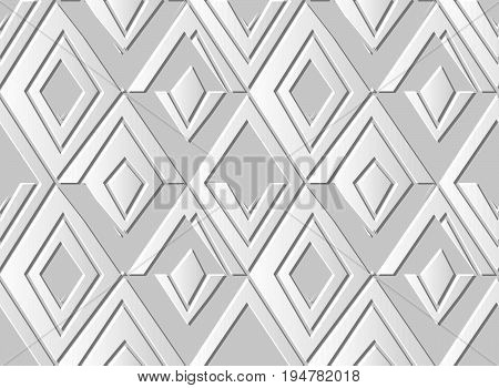 3D Paper Art Tiangle Check Geometry Rhomb