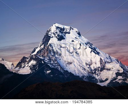 Annapurna South Peak - View From Poon Hill On Annapurna Circuit Trek, Nepal