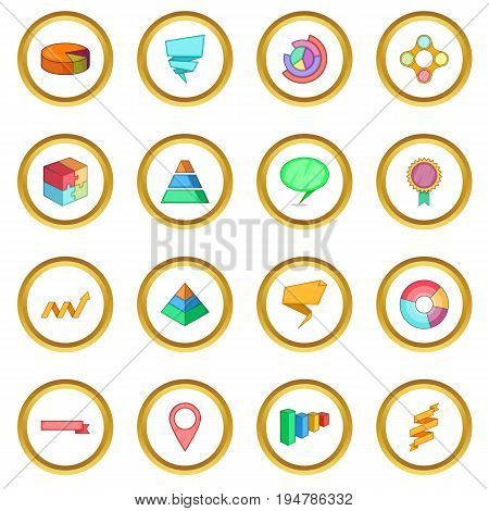 Infographic design icons circle gold in cartoon style isolate on white background vector illustration