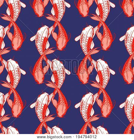 Koi Fish Seamless Pattern