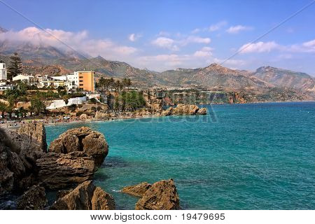 View on Balcony of Europ, Nerja, Spain