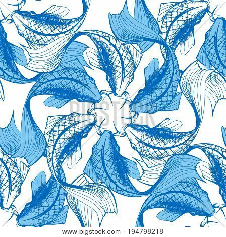 Koi Fish Seamless Pattern