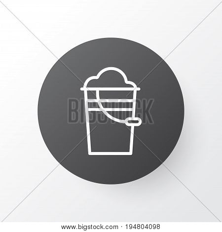 Pail Icon Symbol. Premium Quality Isolated Bucket Element In Trendy Style.