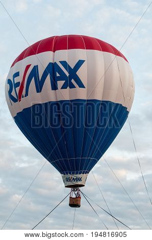 EAST GOSHEN, PA - JUNE 21: View of The Remax balloon floating at East Goshen Day on June 21, 2014