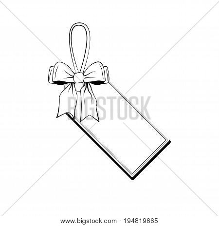 Blank monochrome ribbon banners with contour of label. isolated vector illustration