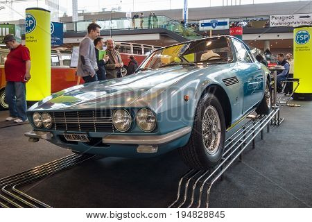STUTTGART GERMANY - MARCH 17 2016: Sports car Meccanica Maniero 4700 GT by Michelotti 1967. Europe's greatest classic car exhibition 