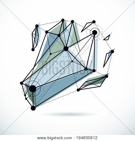 3D engineering vector backdrop abstract polygonal shape. Construction industry illustration.