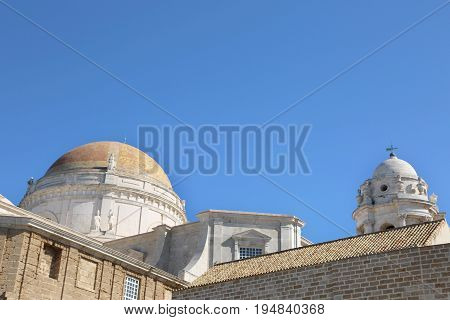 Blue Sky and Multiple Buildings in Cadiz, Spain