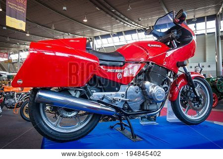 STUTTGART GERMANY - MARCH 18 2016: Motorcycle Laverda 1000 RGS 1981. Europe's greatest classic car exhibition 
