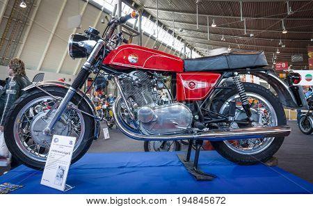 STUTTGART GERMANY - MARCH 18 2016: Motorcycle Laverda American Eagle SS 1969. Europe's greatest classic car exhibition 