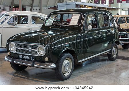 STUTTGART GERMANY - MARCH 18 2016: Economy car Renault R4 1968. Europe's greatest classic car exhibition 
