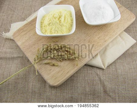 Gluten free flour from rice and corn