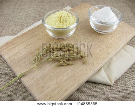 Gluten free flour from rice and corn