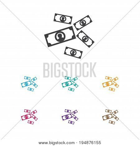 Vector Illustration Of Gambling Symbol On Bucks Icon. Premium Quality Isolated Greenback Element In Trendy Flat Style.