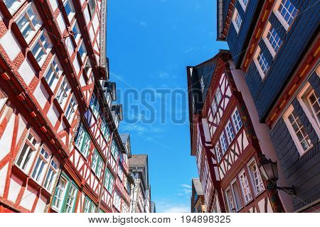 Facades Of Old Buildings In Herborn, Germany