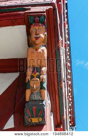 Atlas At A Historical Building In Herborn, Germany