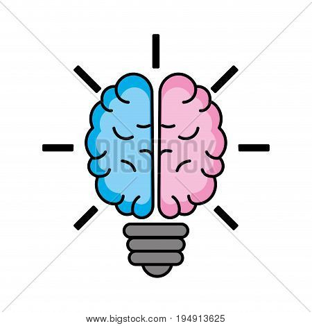 brain bulb to crative ideas solutions vector illustration