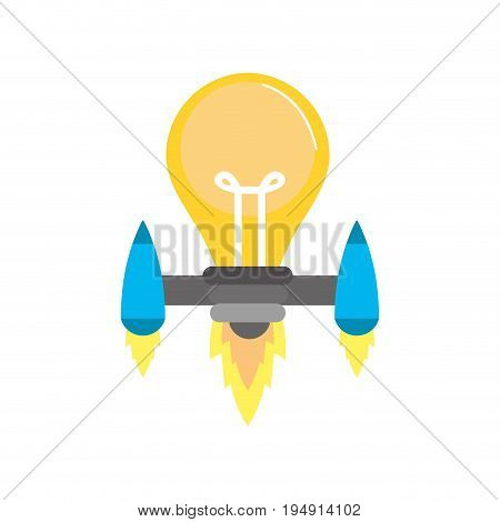 bulb with thrusters to creative idea vector illustration
