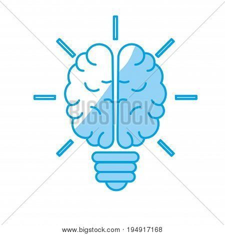 silhouette brain bulb to crative ideas solutions vector illustration