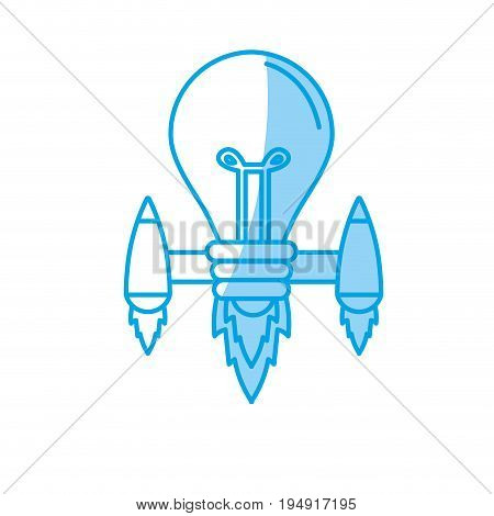 silhouette bulb with thrusters to creative idea vector illustration