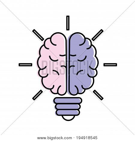 brain bulb to crative ideas solutions vector illustration
