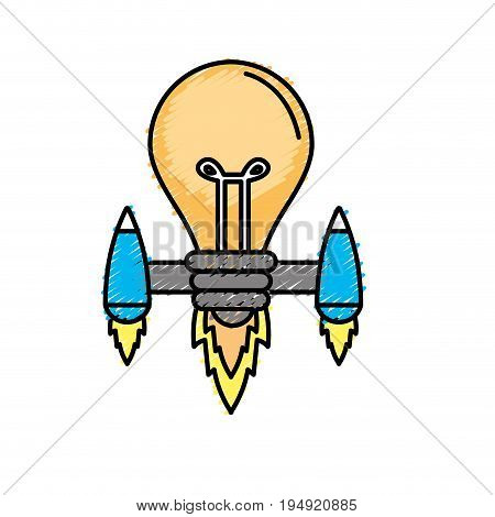bulb with thrusters to creative idea vector illustration