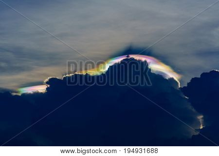 Spectacle beautiful multicolored iridescent cap cloud background