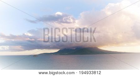 View of Nevis taken from Turtle Beach villas in St.Kitts