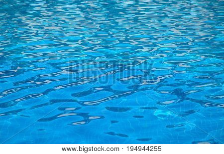 Pool water. Blue water background in a pool