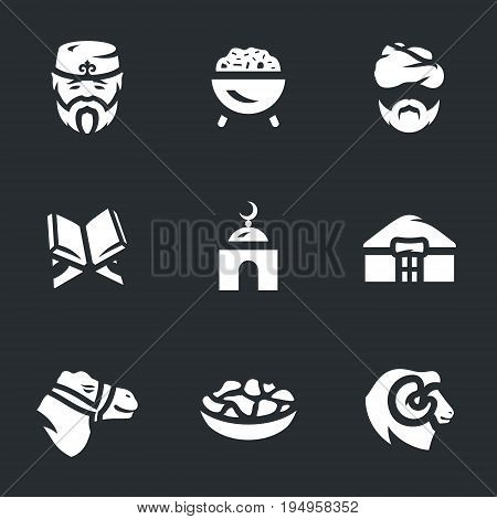 Muslim, pilaf, imam, koran, mosque, yurt, camel, food, ram.