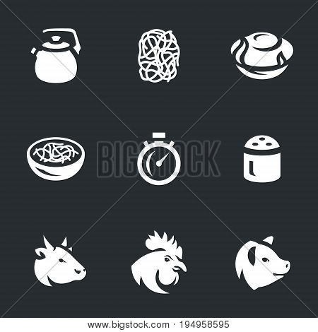Kettle, briquette, cooking, pasta, stopwatch, spice, beef, chicken, pork.