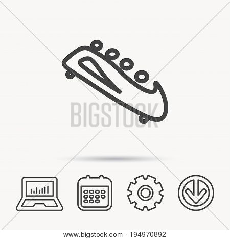 Bobsleigh icon. Four-seated bobsled sign. Professional winter sport symbol. Notebook, Calendar and Cogwheel signs. Download arrow web icon. Vector