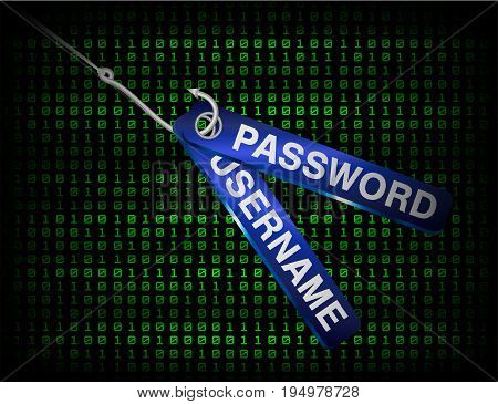 Fishing hook phishing username and password data