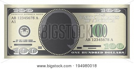 100 usd banknote vector on white background