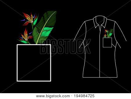 Vector Illustration of Embroidery Pattern for Design, Background. Floral Ornament for Textile. Fancywork Texture Template