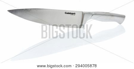 Winneconne, Wi -  7 April 2019: A Package Of Cuisinart Classic Collection Stainless Steel Cutlery On